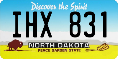 ND license plate IHX831
