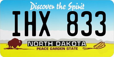 ND license plate IHX833