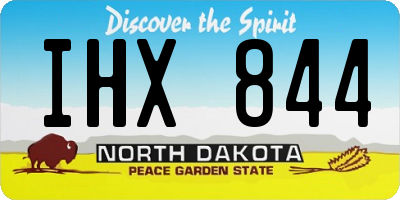 ND license plate IHX844