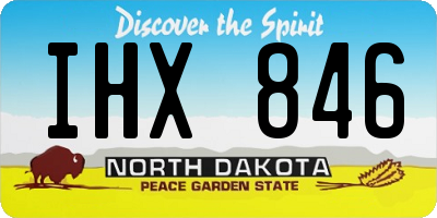 ND license plate IHX846