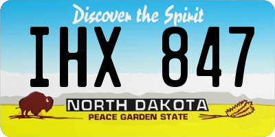 ND license plate IHX847