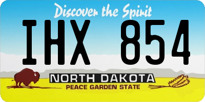 ND license plate IHX854
