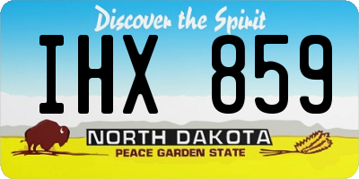 ND license plate IHX859
