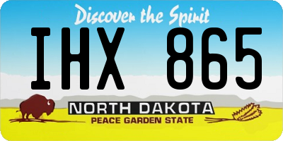 ND license plate IHX865