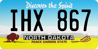 ND license plate IHX867