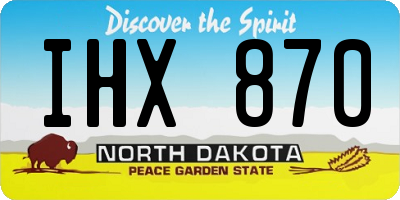 ND license plate IHX870