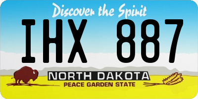 ND license plate IHX887