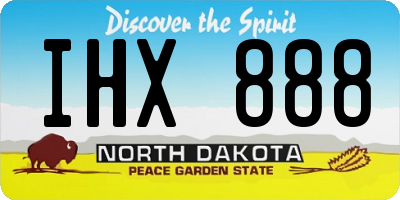 ND license plate IHX888