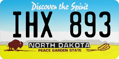 ND license plate IHX893