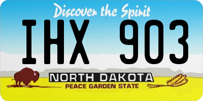 ND license plate IHX903