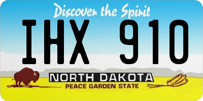 ND license plate IHX910