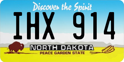 ND license plate IHX914