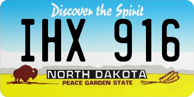 ND license plate IHX916