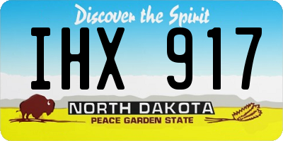 ND license plate IHX917