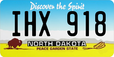 ND license plate IHX918