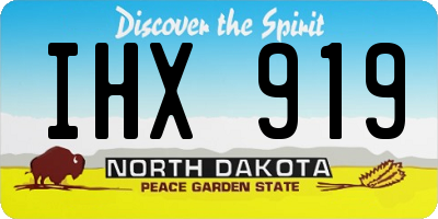 ND license plate IHX919