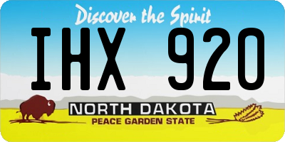 ND license plate IHX920