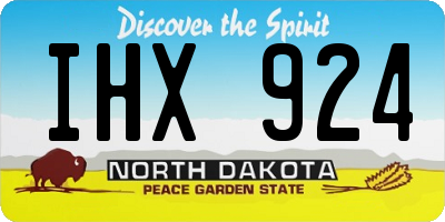 ND license plate IHX924