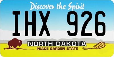 ND license plate IHX926