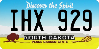 ND license plate IHX929