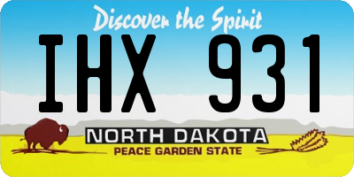 ND license plate IHX931