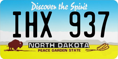 ND license plate IHX937