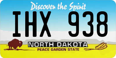 ND license plate IHX938
