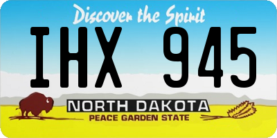 ND license plate IHX945
