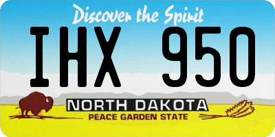 ND license plate IHX950