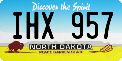 ND license plate IHX957