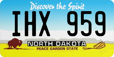 ND license plate IHX959