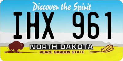 ND license plate IHX961
