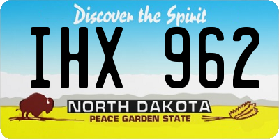 ND license plate IHX962