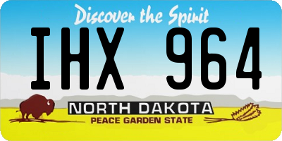 ND license plate IHX964