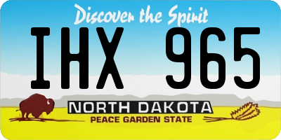 ND license plate IHX965