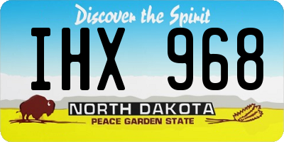 ND license plate IHX968