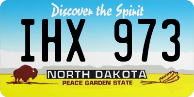 ND license plate IHX973