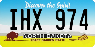 ND license plate IHX974