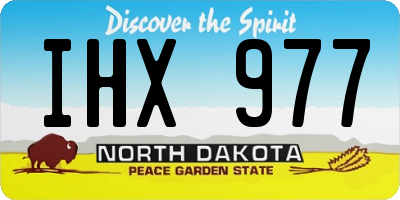 ND license plate IHX977