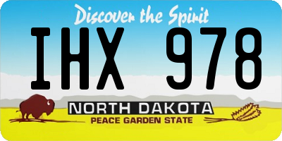 ND license plate IHX978