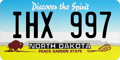 ND license plate IHX997