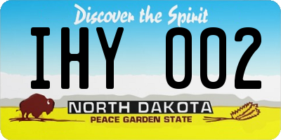 ND license plate IHY002