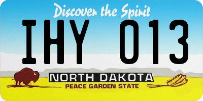 ND license plate IHY013
