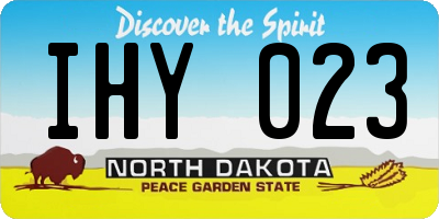 ND license plate IHY023