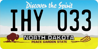ND license plate IHY033