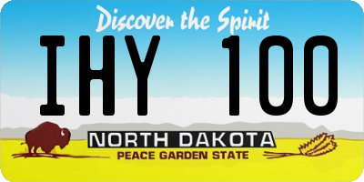 ND license plate IHY100