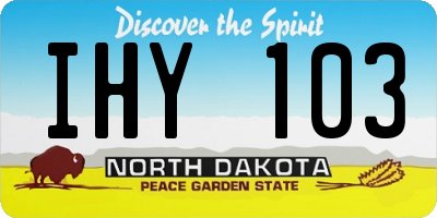 ND license plate IHY103