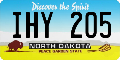 ND license plate IHY205