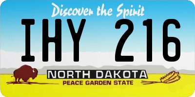 ND license plate IHY216