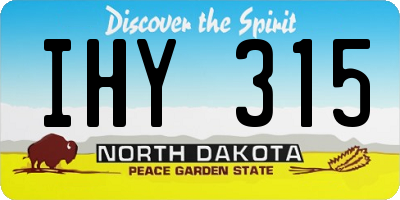 ND license plate IHY315